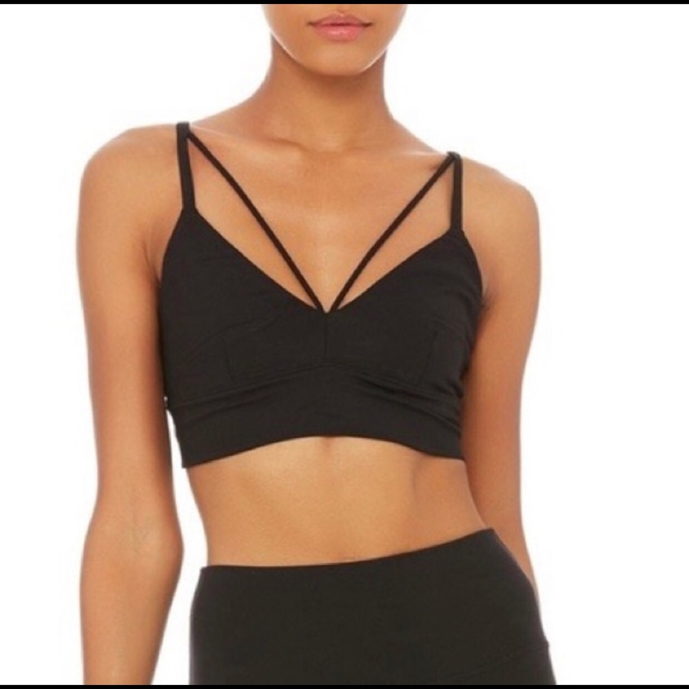 ALO Yoga Level Up Bra NWOT Sz Small Black